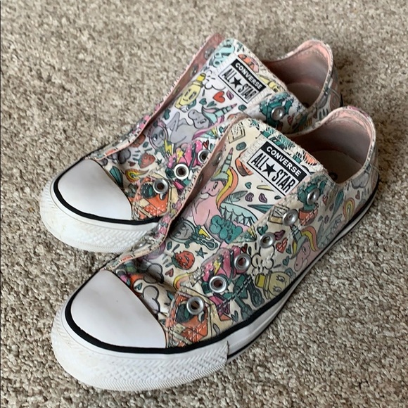 Converse Shoes - CONVERSE ALL STAR Low Tops Cartoon Print Size 9
